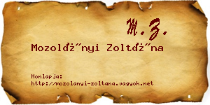 Mozolányi Zoltána névjegykártya